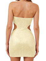 Cut-out Shining Mini Dress 