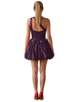 One-Shoulder Bow Mini Dress 