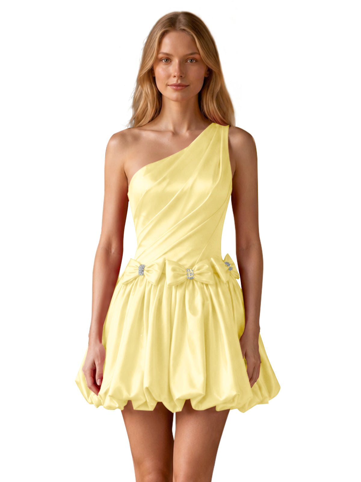One-Shoulder Bow Mini Dress 