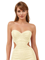 Cut-out Shining Mini Dress 