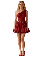One-Shoulder Bow Mini Dress 