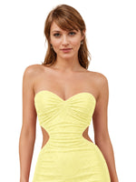 Cut-out Shining Mini Dress 