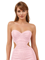 Cut-out Shining Mini Dress 