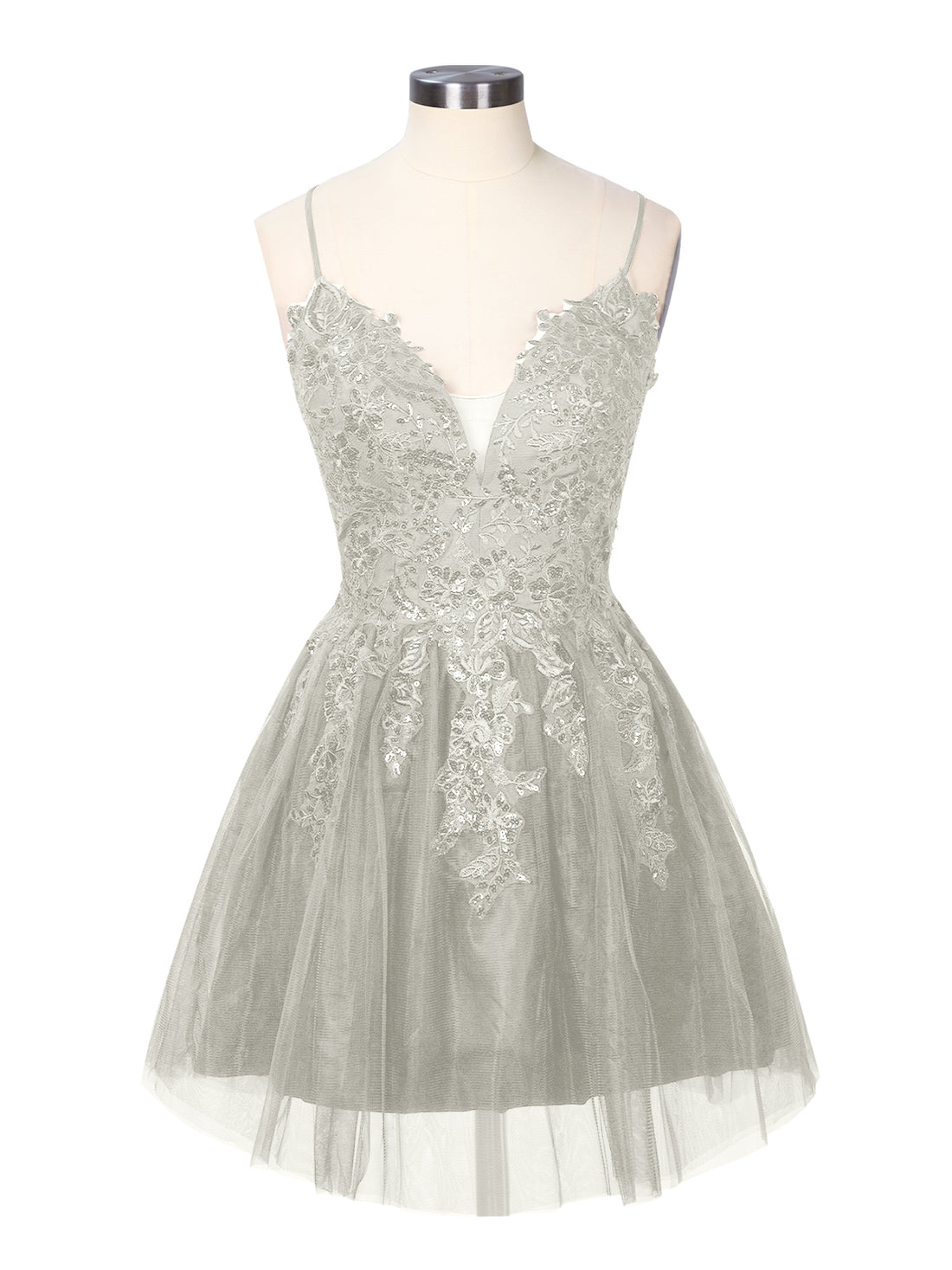 Applique Soft Tulle Mini Dress 