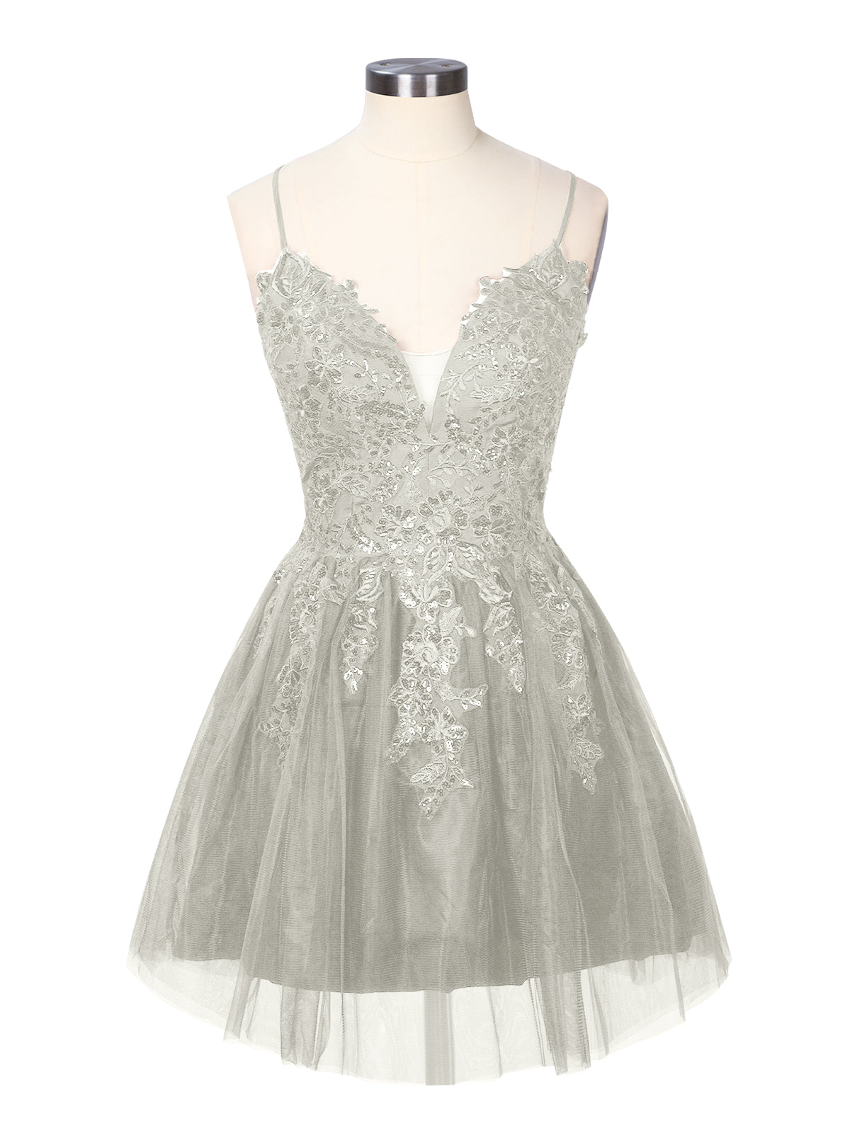 Applique Soft Tulle Mini Dress 