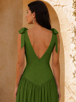 Chiffon Bridesmaid Dress with Bow-Tie Straps