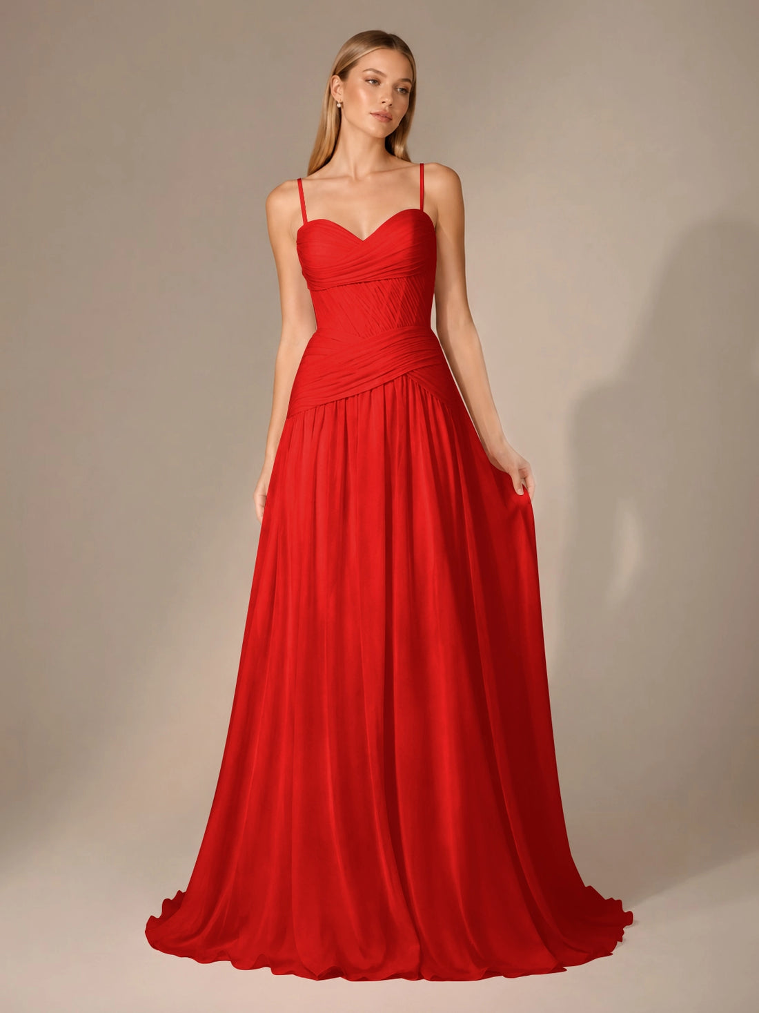 Chiffon Bridesmaid Dress with Ruched Design 