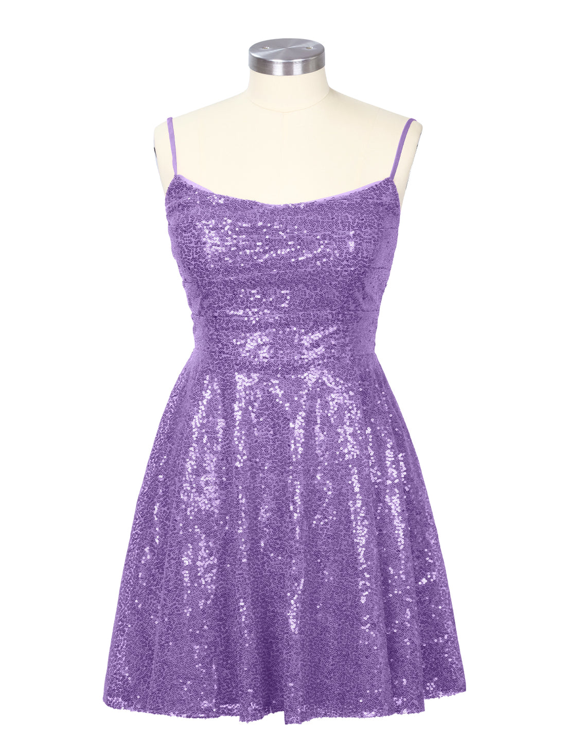 Sequin Scoop Neckline Mini Dress 