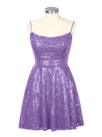 Sequin Scoop Neckline Mini Dress 