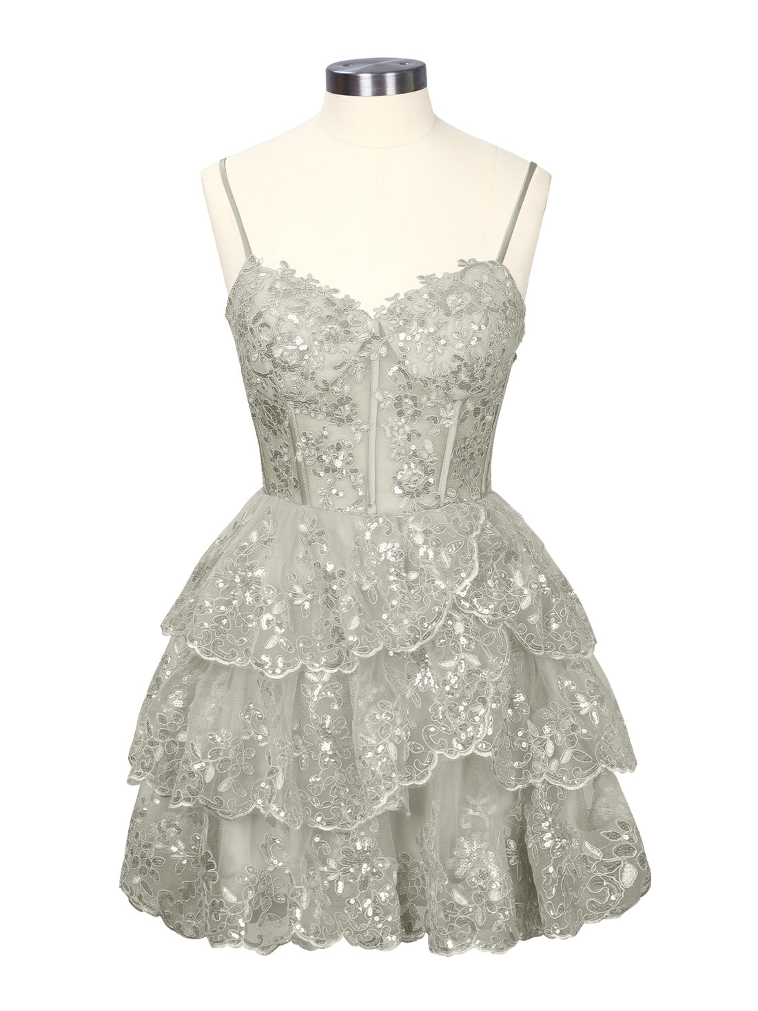 Sequin Appliques Mini Dress 