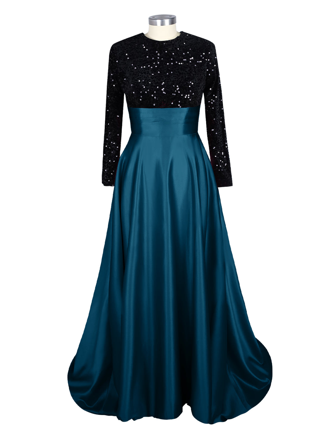 Sequin Jewel Neckline Prom Dress 
