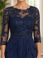 A-Line Long Lace Mother of the Bride Dress