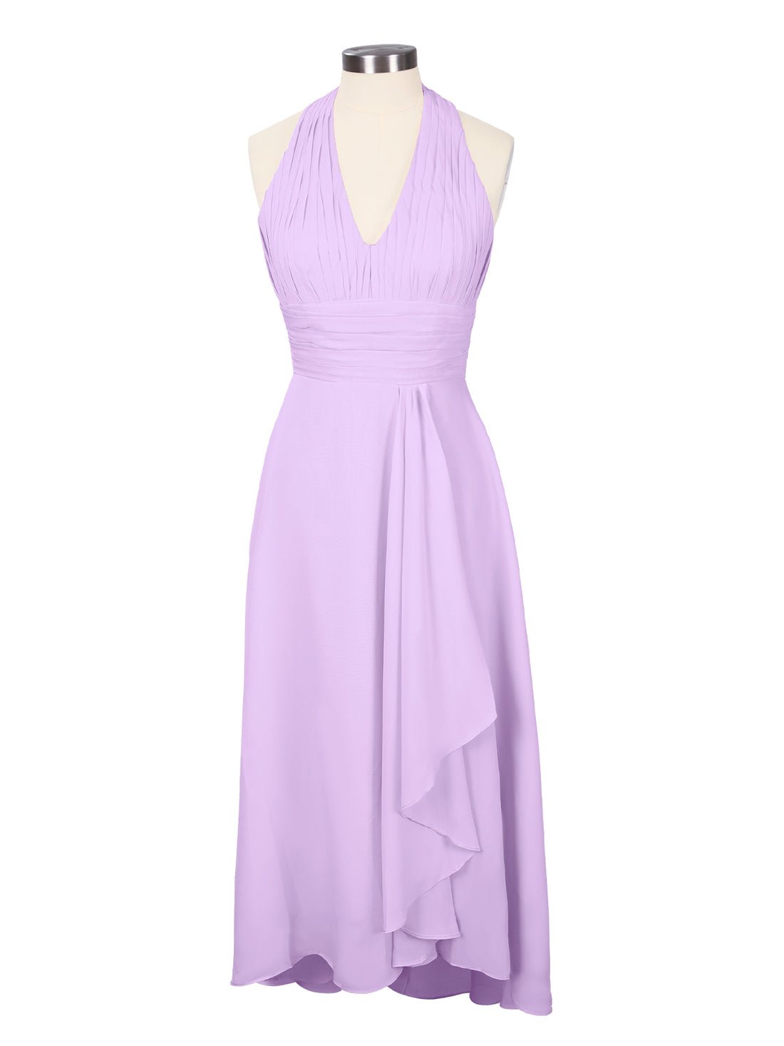 Ruched Halter Bridesmaid Dress 