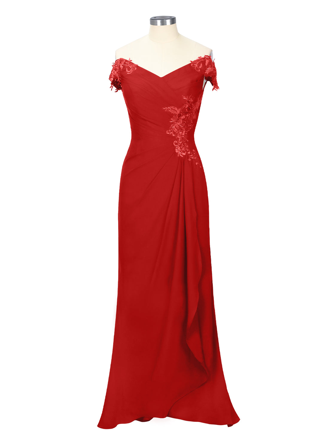 Off-Shoulder Chiffon Sheath Dress 