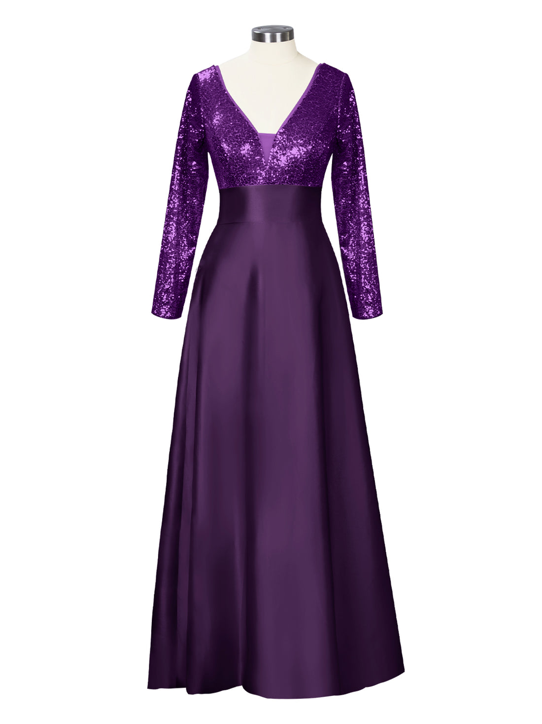 Long Sleeveless Sequin Prom Dress 