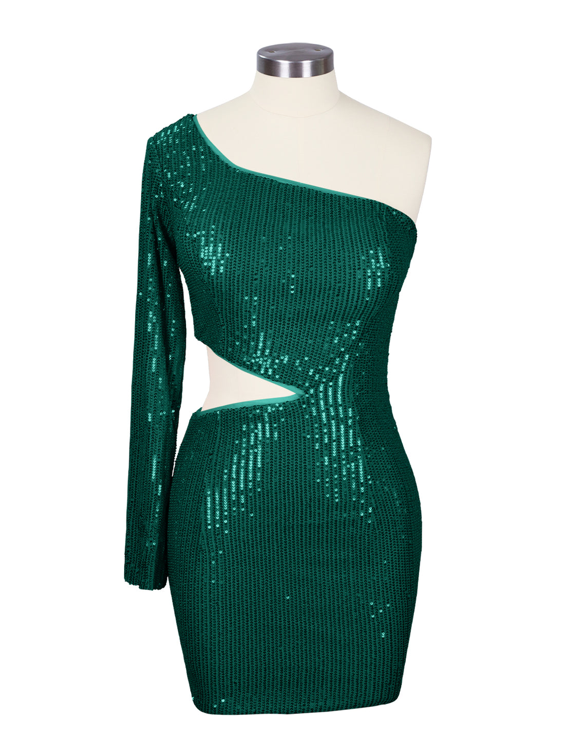 Waist Cutout One Shoulder Mini Dress 