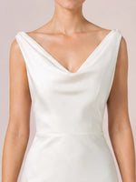 Minimalist A-Line Wedding Dress with Sweep Train