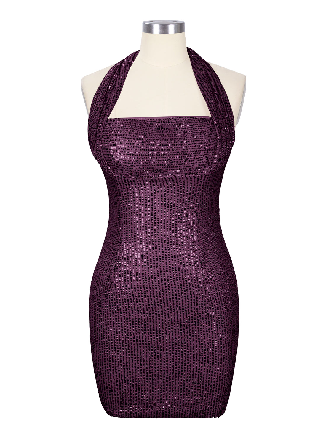 Halter Sequin Sheath Mini Dress 