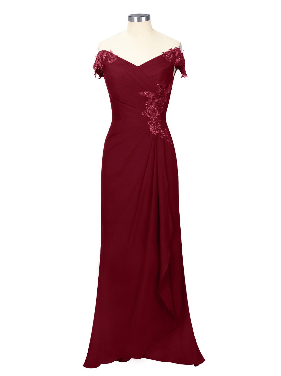 Off-Shoulder Chiffon Sheath Dress 
