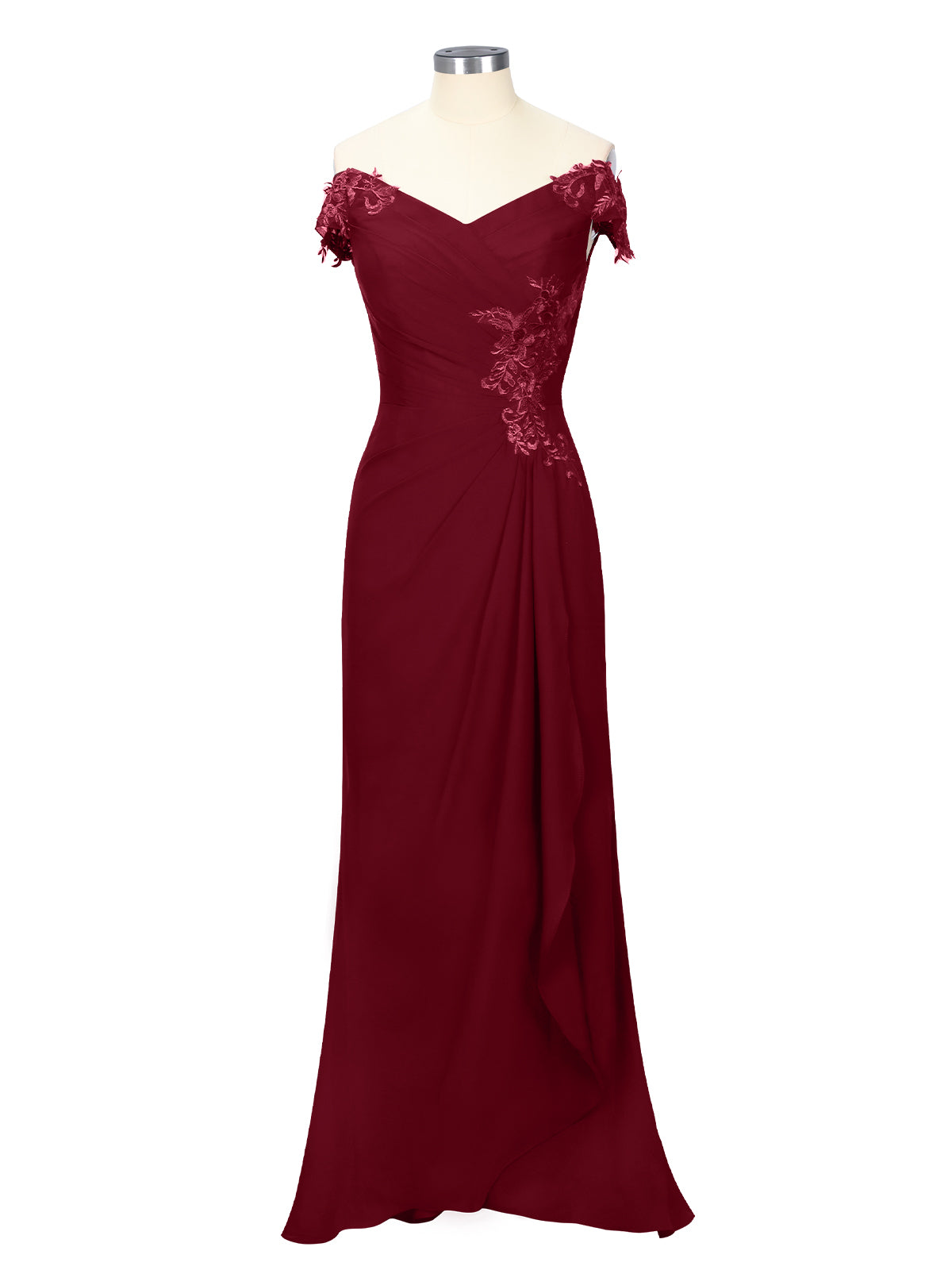 Off-Shoulder Chiffon Sheath Dress 