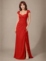 Chiffon Mother of the Bride Dress with Lace Appliques 