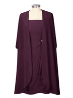 Ruched Chiffon Two-Piece Dress Set 