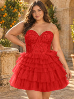 Sparkle Sweetheart Mini Gown Dress-Plus Size 