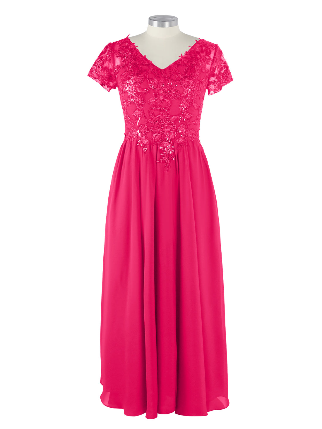 Short Sleeves Chiffon Dress 