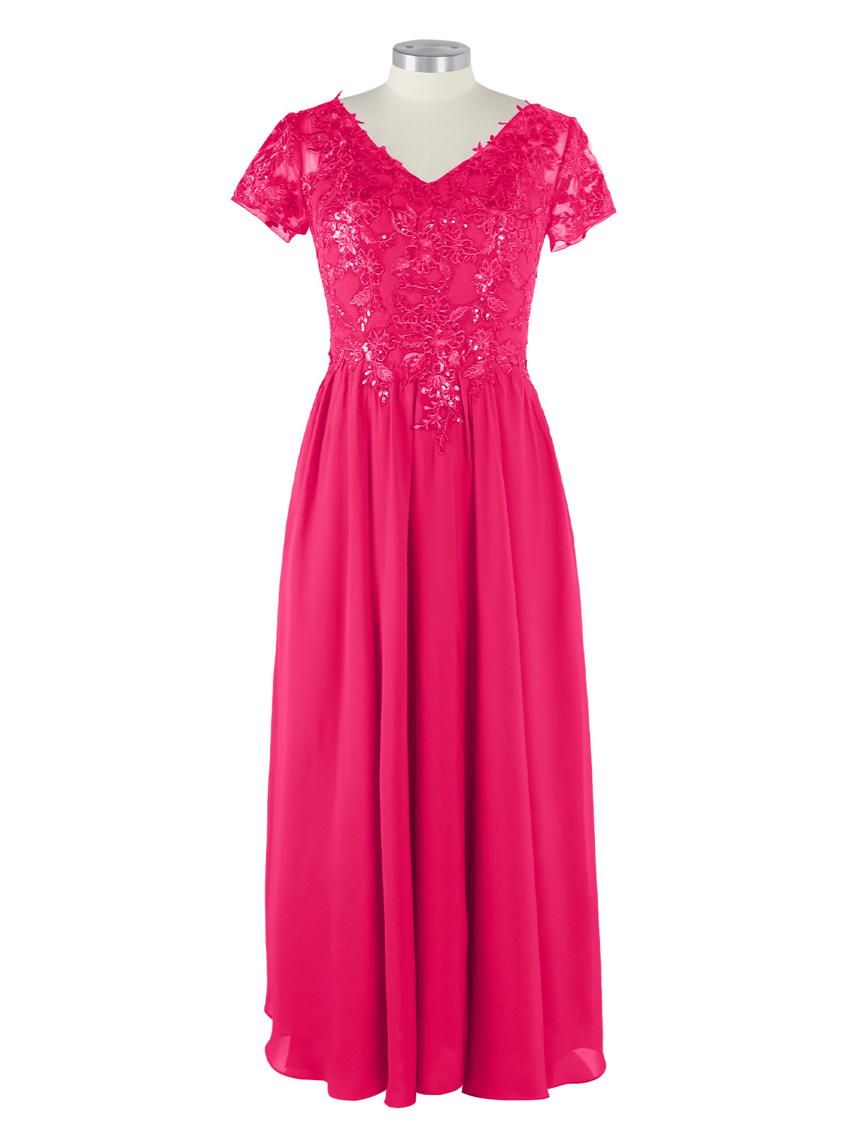 Short Sleeves Chiffon Dress 