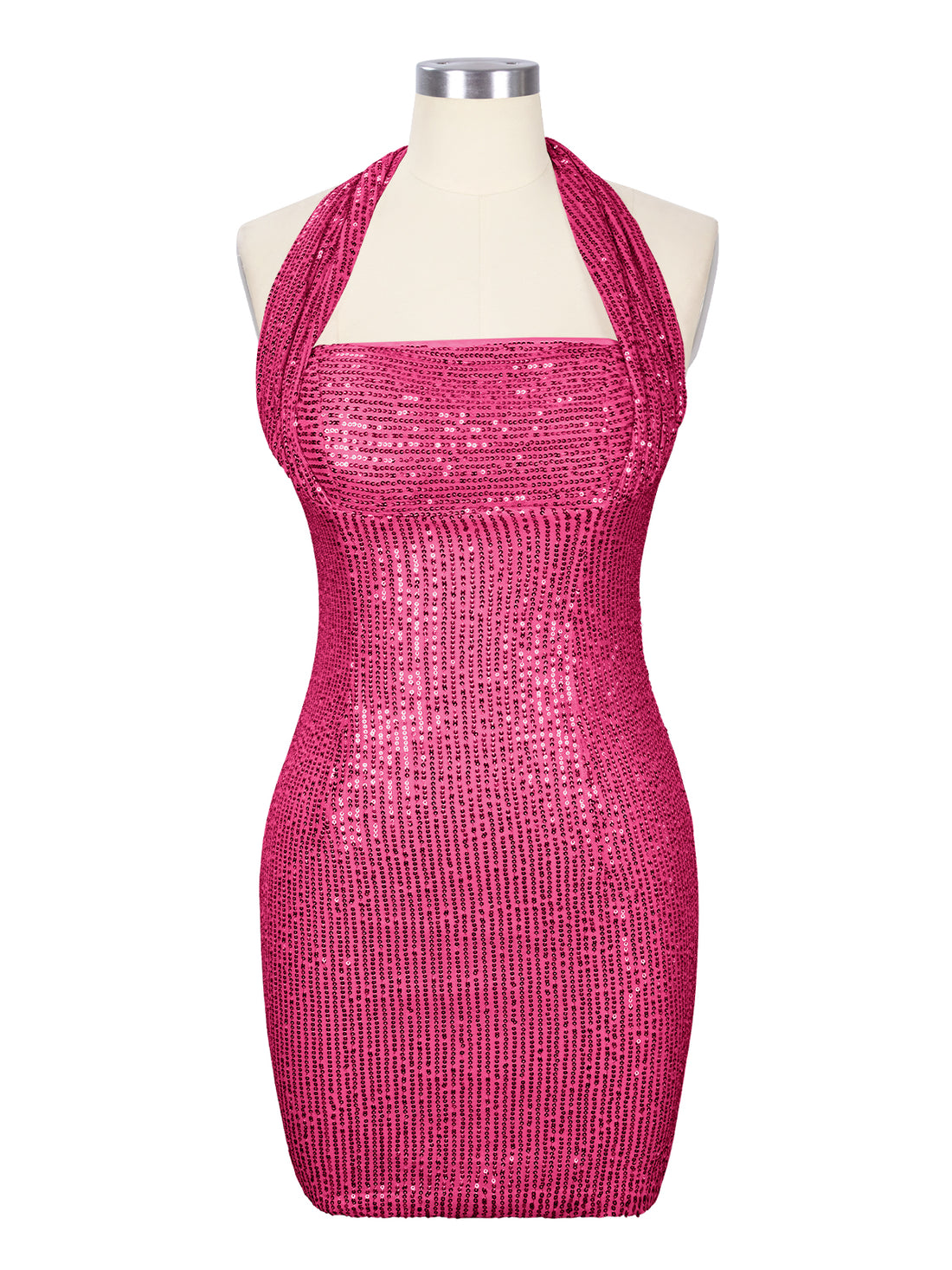 Halter Sequin Sheath Mini Dress 