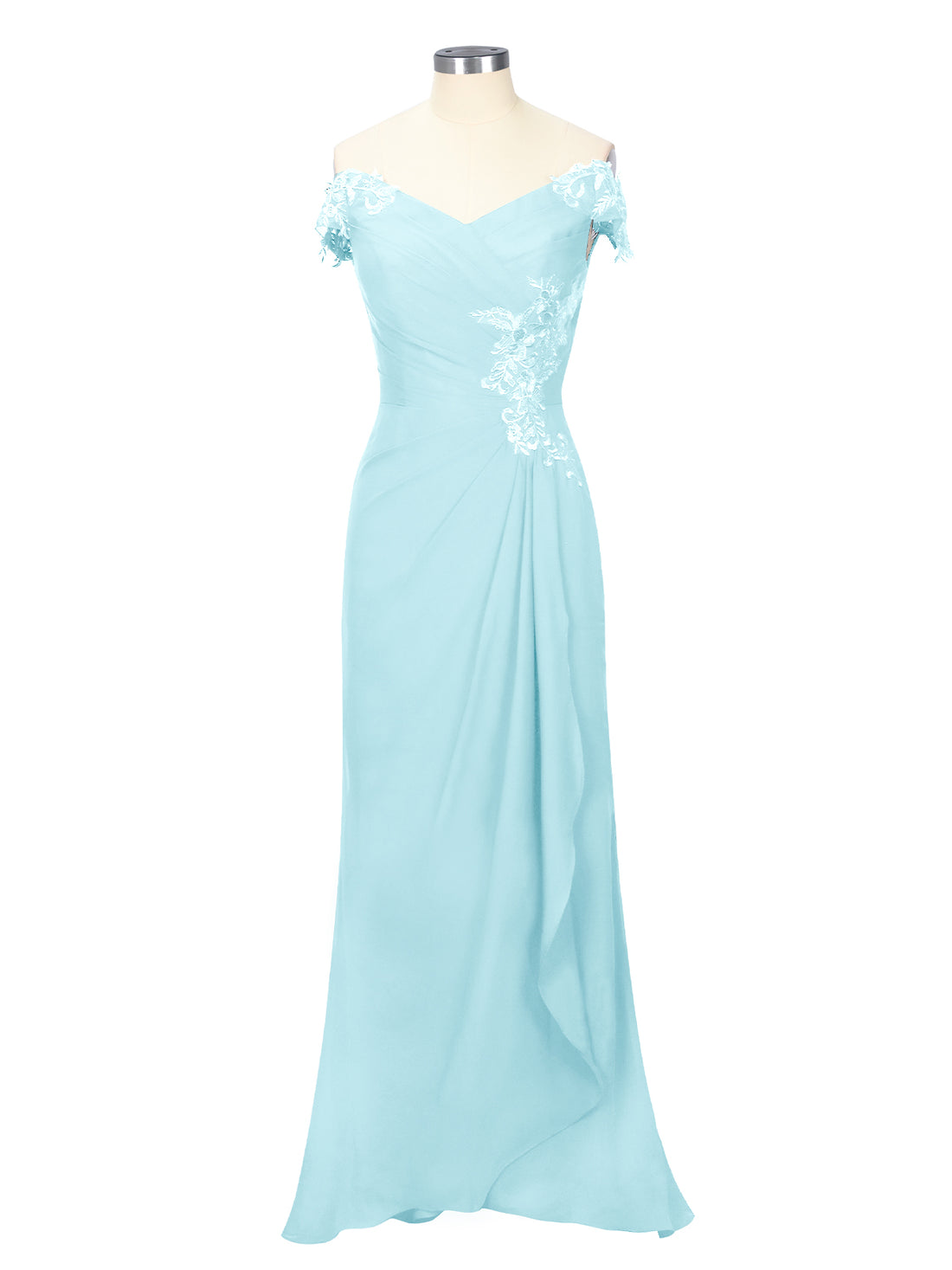 Off-Shoulder Chiffon Sheath Dress 