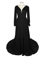 Lace V-Neck Slit Wedding Dress 