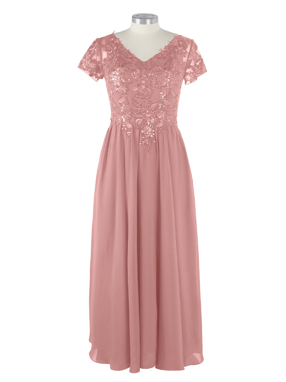 Short Sleeves Chiffon Dress 