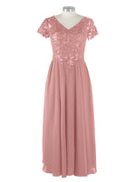 Short Sleeves Chiffon Dress 