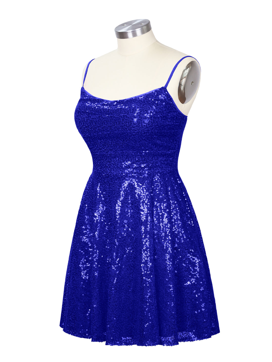 Sequin Scoop Neckline Mini Dress 