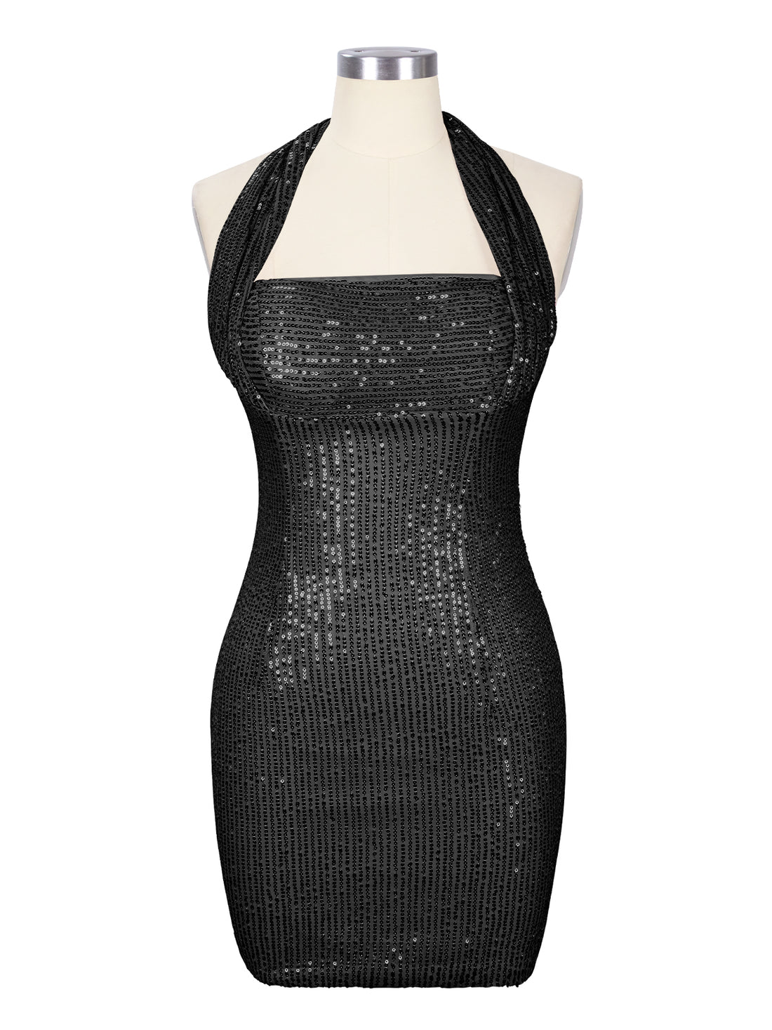 Halter Sequin Sheath Mini Dress 