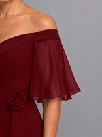 Chiffon Mother of the Bride Dress with 3D Rosette