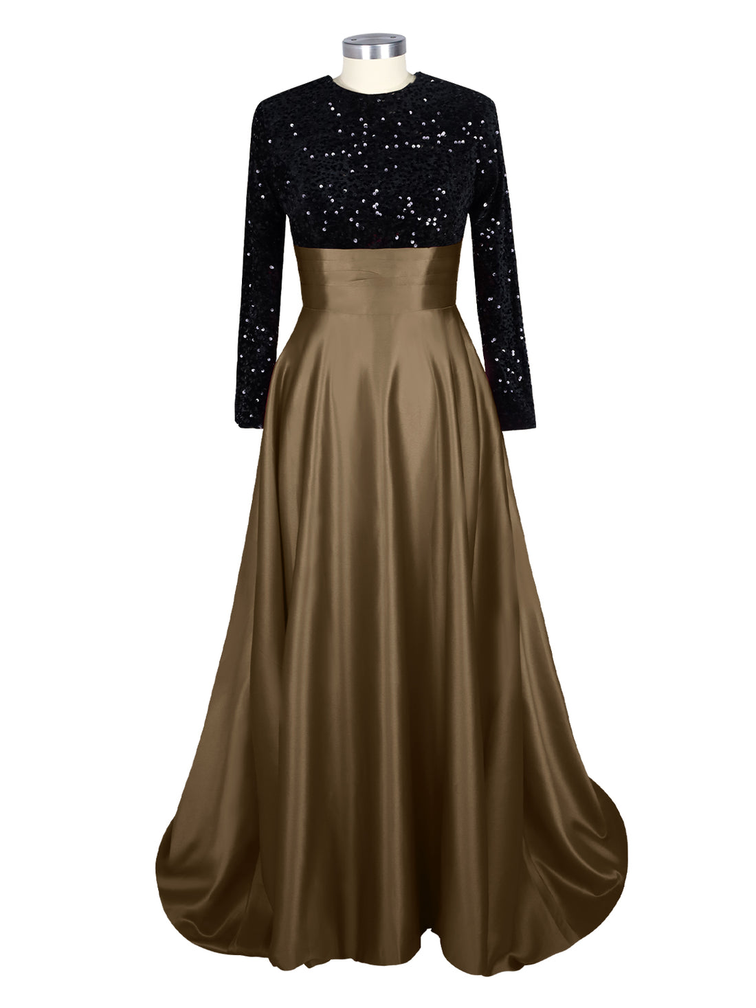 Sequin Jewel Neckline Prom Dress 