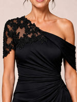 Stretch Crepe Mother of the Bride Dress with Beaded