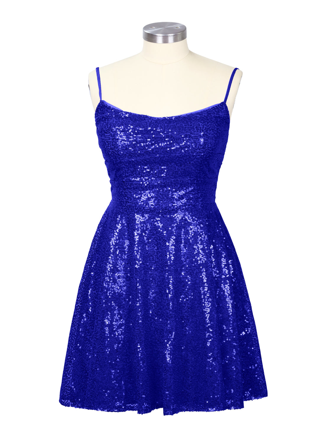 Sequin Scoop Neckline Mini Dress 