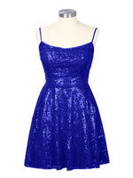 Sequin Scoop Neckline Mini Dress 