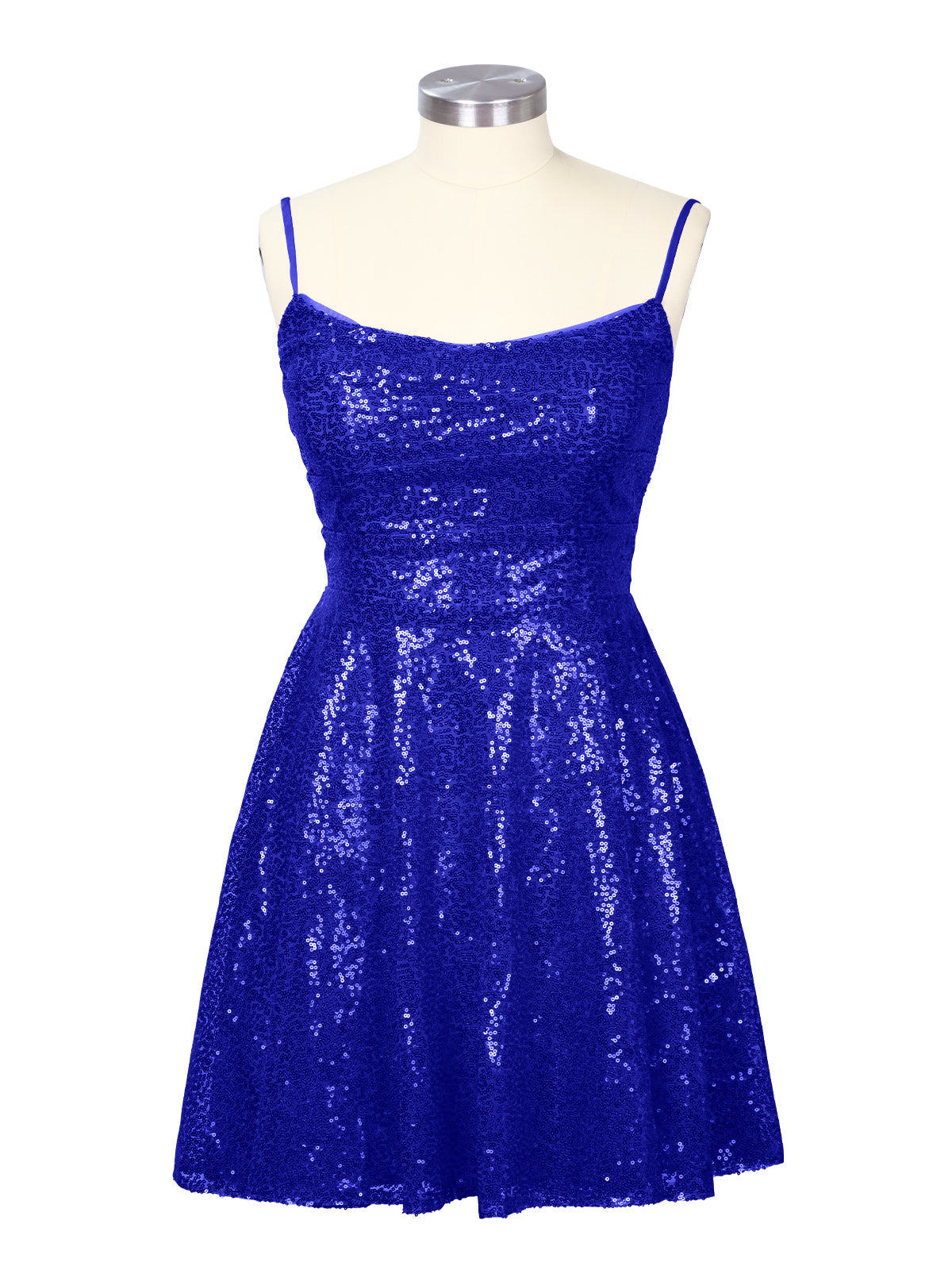 Sequin Scoop Neckline Mini Dress 