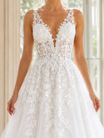 A-Line Wedding Dress with Tulle Details
