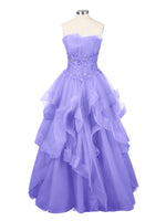 Tiered Strapless Prom Dress 