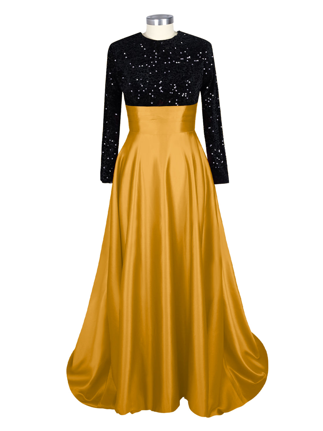 Sequin Jewel Neckline Prom Dress 