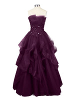Tiered Strapless Prom Dress 