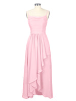 Spaghetti Asymmetrical Bridesmaid Dress 