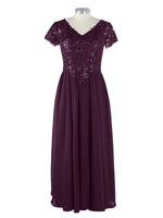 Short Sleeves Chiffon Dress 