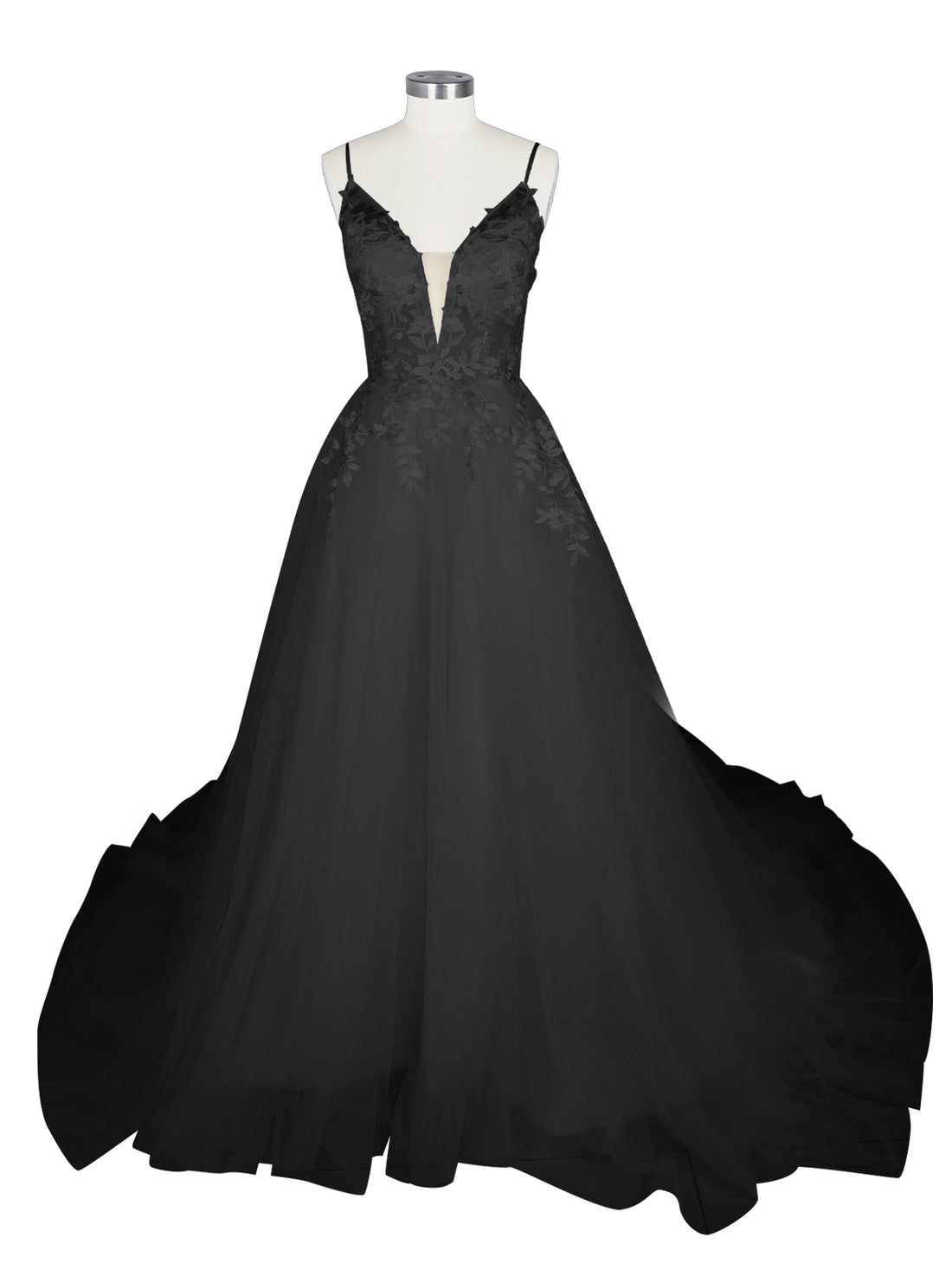 Illusion Spaghetti Straps Wedding Dress 