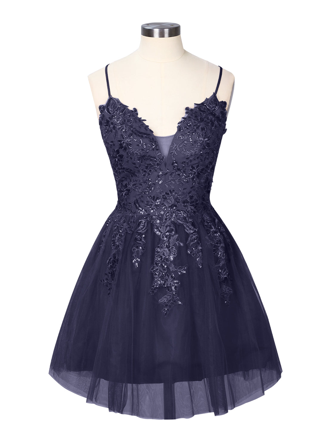 Applique Soft Tulle Mini Dress 